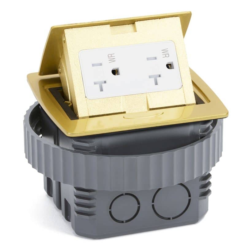 Square Kitchen Countertop Pop-Up (Decora) – Brass Metal Cover