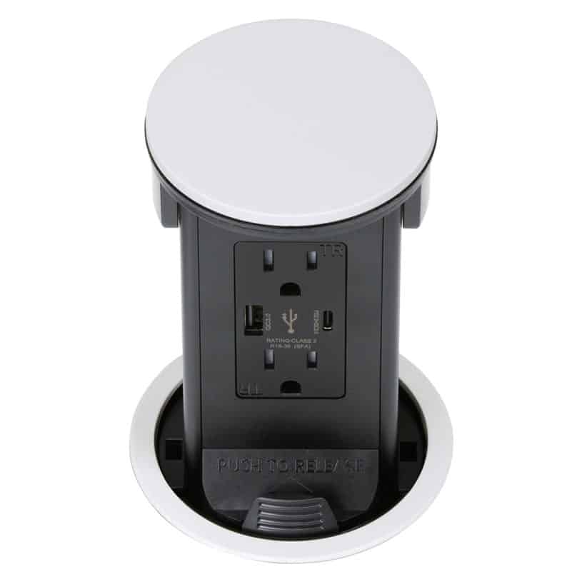 Round Kitchen Countertop Pop-Up (QI) – White Resin Cover