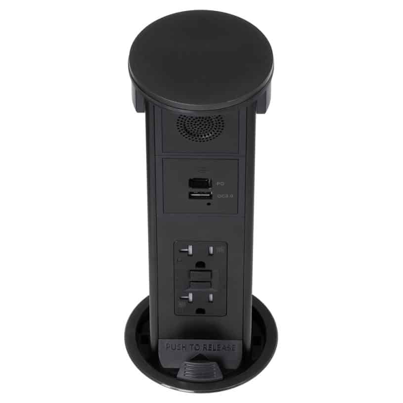 Round Kitchen Countertop Pop-Up (QI) – Black Resin Cover