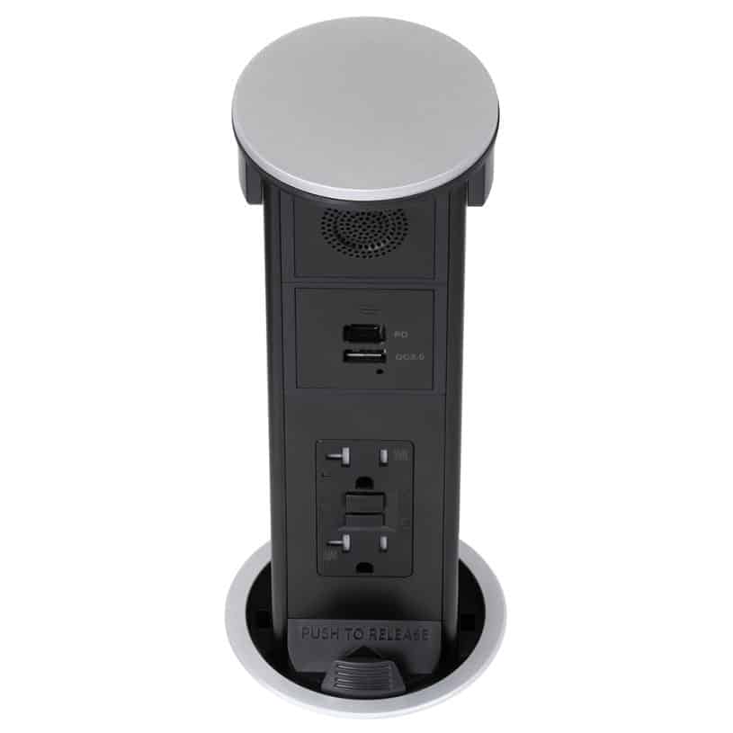 Round Kitchen Countertop Pop-Up (QI) – Stainless Resin Cover