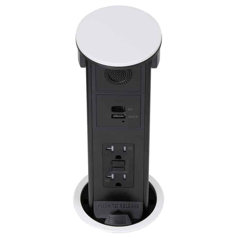 Round Kitchen Countertop Pop-Up (QI) – White Resin Cover