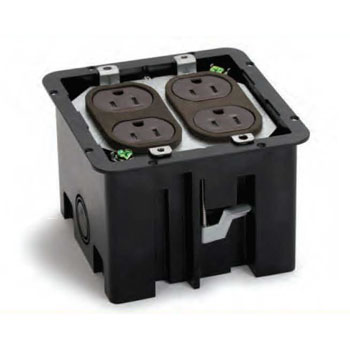 2 Gang Plastic Drop In Floor Box- (Box Only)