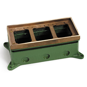 3 Gang Deep Cast Iron Floor Box