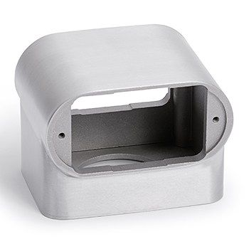 Small Double Sided Pedestal Box-Brushed Aluminum