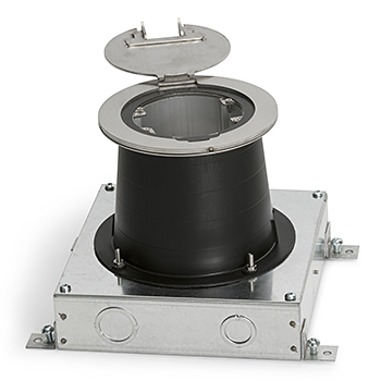 Dual Capacity (Divided) Round Concrete Floor Box-Recessed Mount