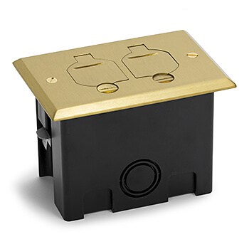 1 Gang Drop In Plastic Floor Box-Brass Cover