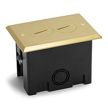 1 Gang Drop In Plastic Floor Box-Brass Cover