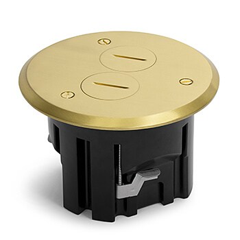 Round Plastic Drop In Floor Box- Brass Cover