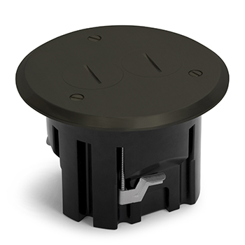 Round Plastic Drop In Floor Box with Dark Bronze Cover