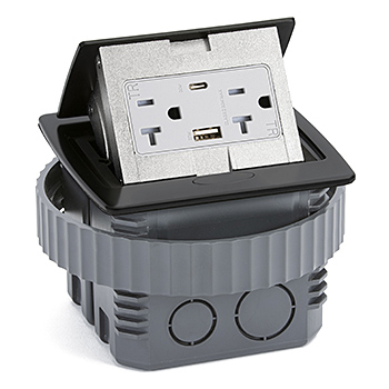 Square Kitchen Countertop Pop-Up(Decora/USB)-Black Metal Cover