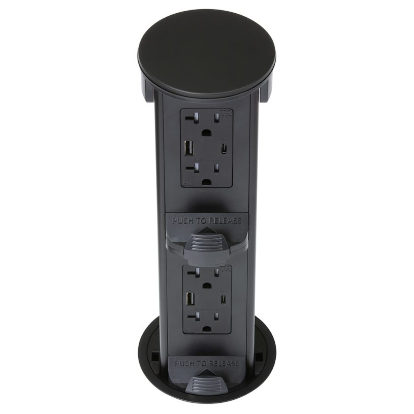 Round Kitchen Countertop Pop-Up- Black Metal Cover