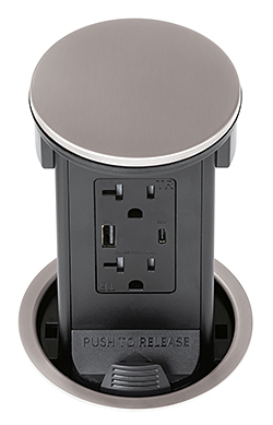 Round Kitchen Countertop Pop-Up- Nickel Silver Metal Cover