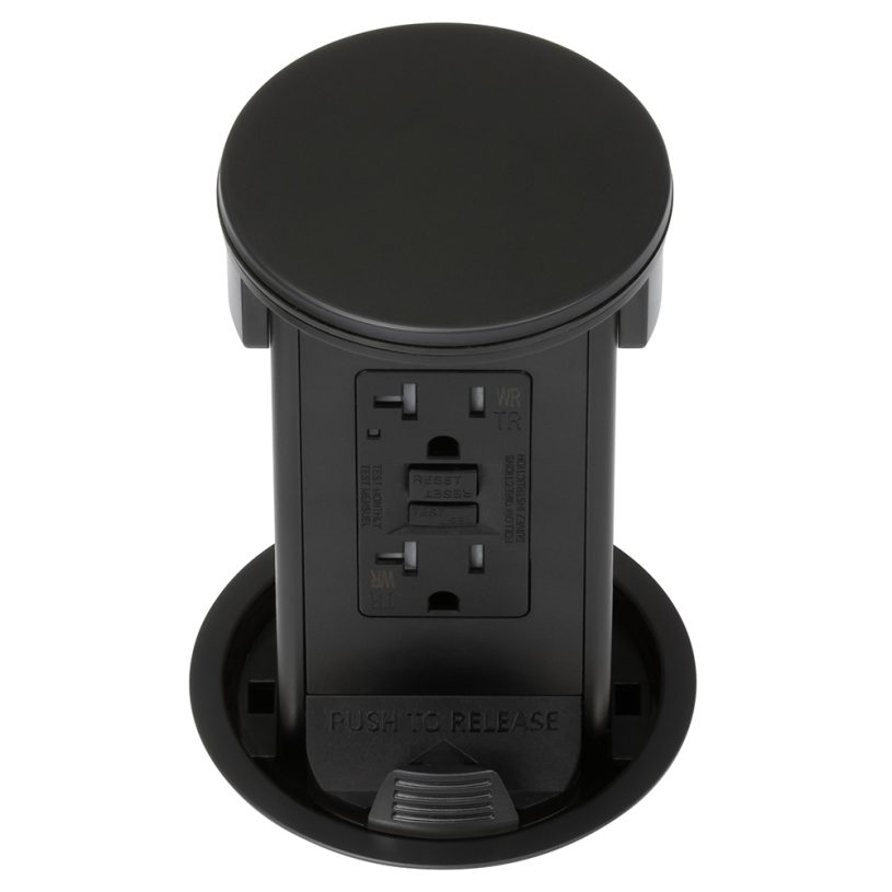 Round Kitchen Countertop Pop-Up- Black Metal Cover