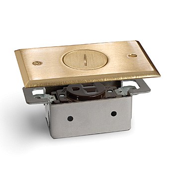 Single Floor Plate Assembly (No Box)- Brass Plated Cover