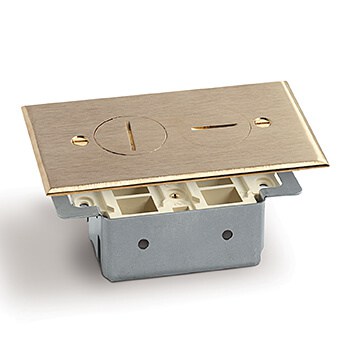 Comm./Data Floor Plate Assembly (No Box) -Brass Cover