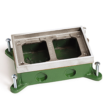 2 Gang Shallow Cast Iron Floor Box
