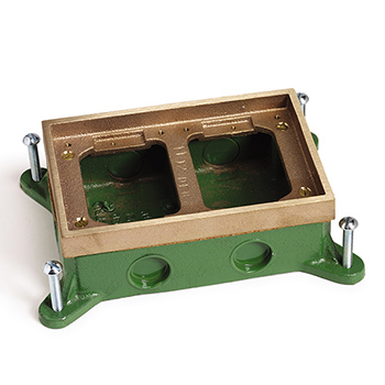 2 Gang Shallow Cast Iron Floor Box