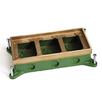 3 Gang Shallow Cast Iron Floor Box