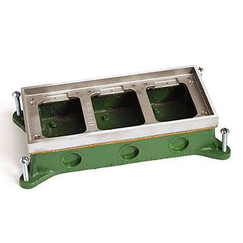 3 Gang Shallow Cast Iron Floor Box