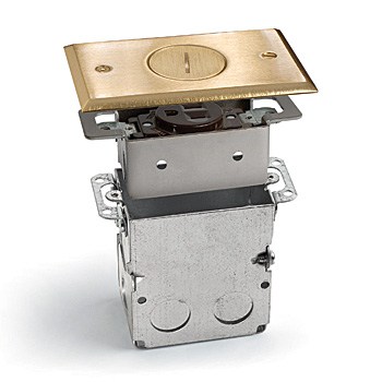 Single Drop In Floor Box- Brass Plated Cover