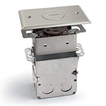 Single Drop in Floor Box- Nickel Plated Cover