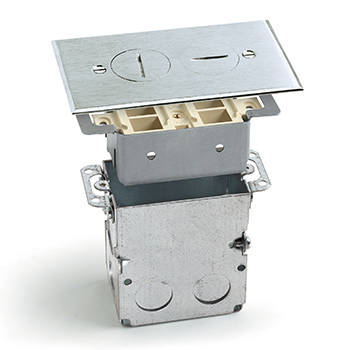 Comm./Data Drop In Floor Box- Brushed Aluminum Cover