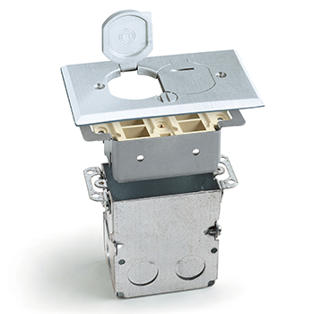 Comm./Data Drop In Floor Box- Brushed Aluminum Cover