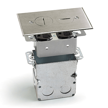 Duplex Floor Box- Nickel Silver Cover