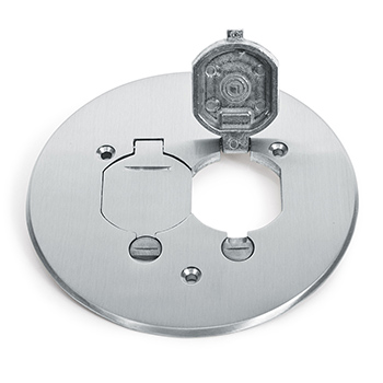 5 3/4 Inch Round Flanged Cover-Brushed Aluminum