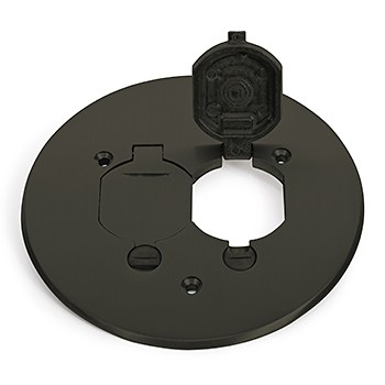 5 3/4 Inch Round Flanged Cover-Dark Bronze